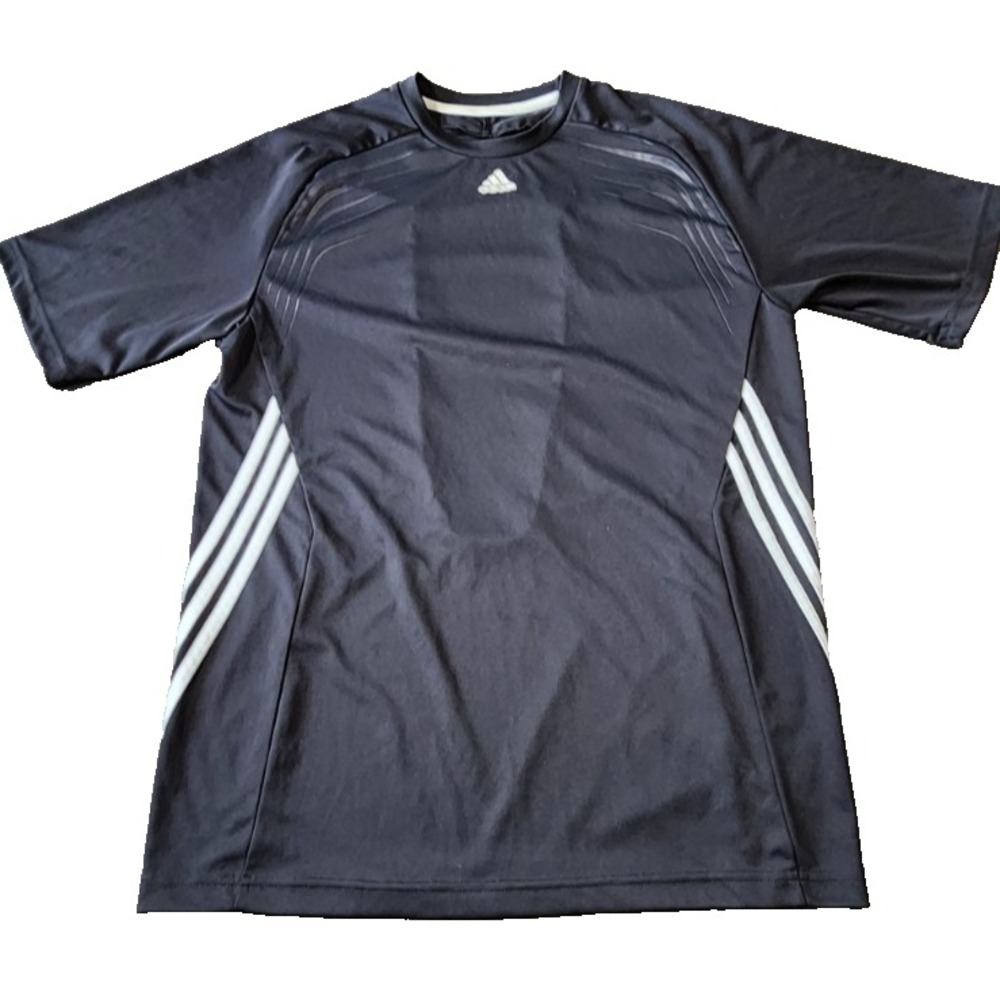 Adidas Mens Black Short Sleeve Performance Training Shirt Size Medium RN 88387